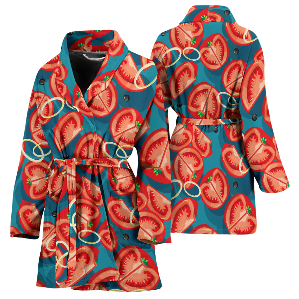 Tomato Print Design LKS301 Women Bathrobe