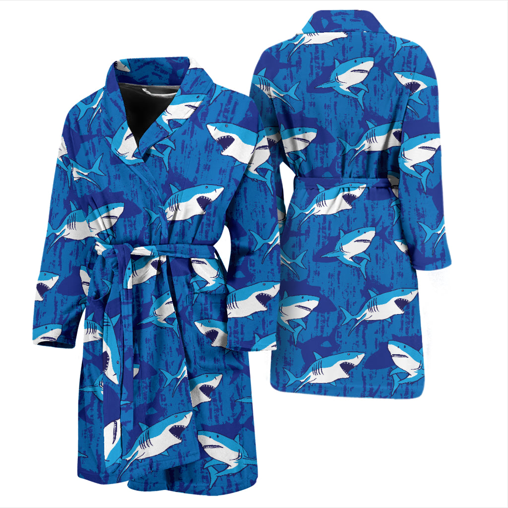 Shark Print Design LKS308 Men Bathrobe