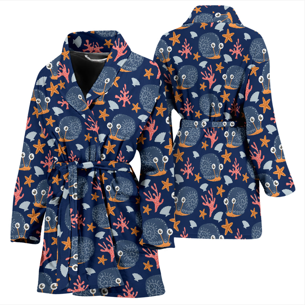Snail Print Design LKS402 Women Bathrobe