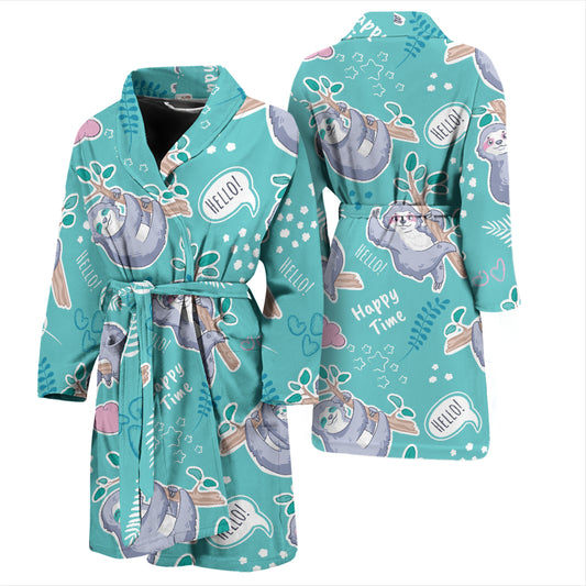 Sloth Print Design LKS309 Men Bathrobe