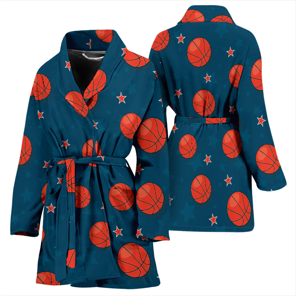 Basketball Pattern Print Design 02 Women Bathrobe