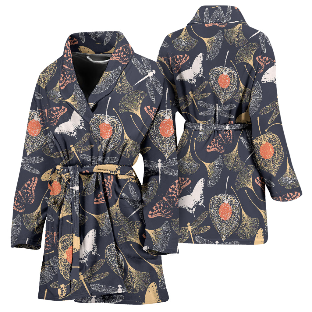 Dragonfly Print Design LKS404 Women Bathrobe