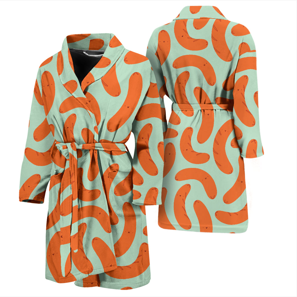 Sausage Print Design LKS304 Men Bathrobe