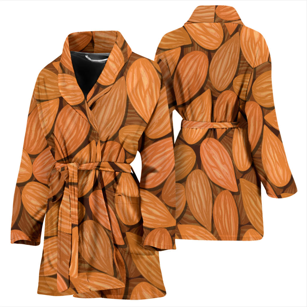 Almond Pattern Print Design 01 Women Bathrobe