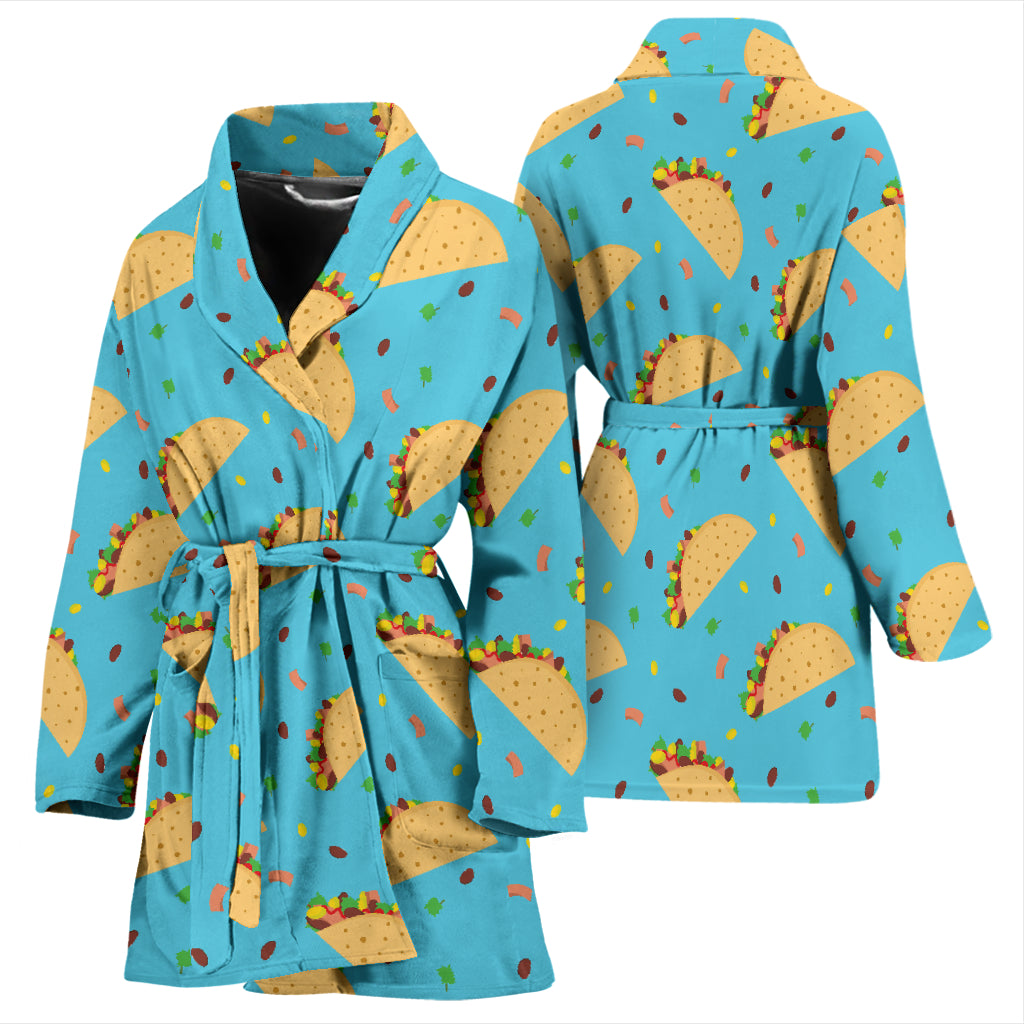 Taco Print Design LKS303 Women Bathrobe
