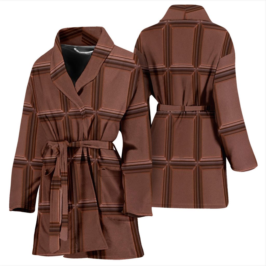 Chocolate Pattern Print Design 03 Women Bathrobe