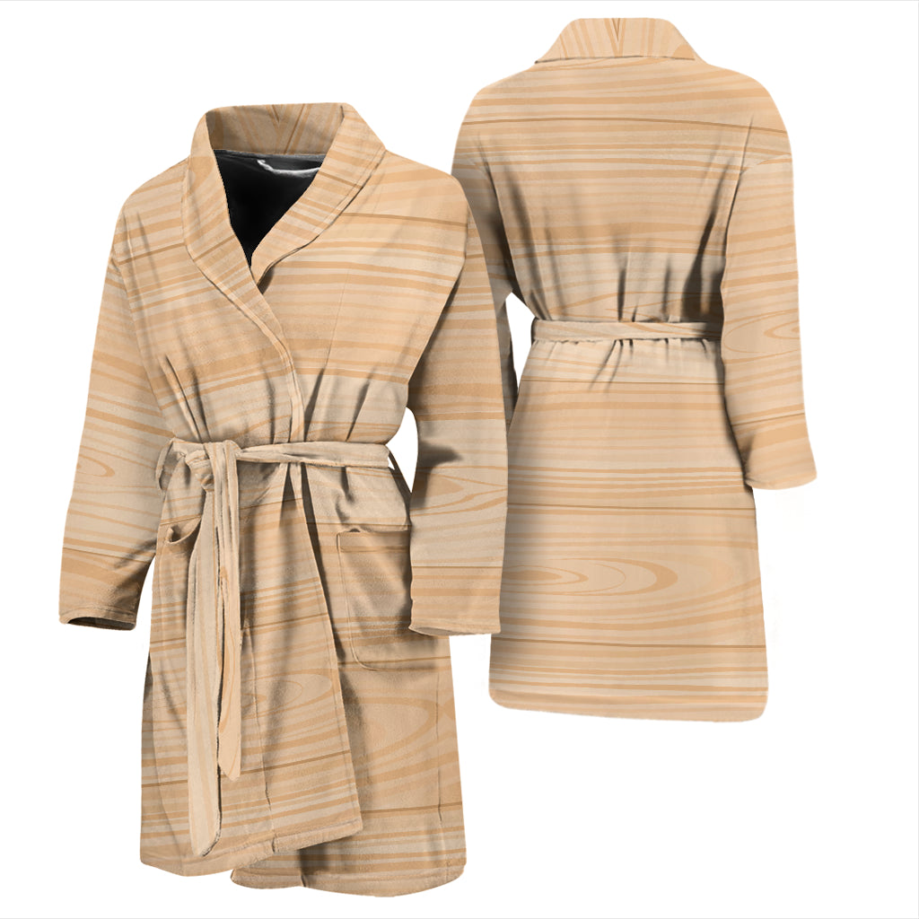 Wood Texture Print Design LKS302 Men Bathrobe