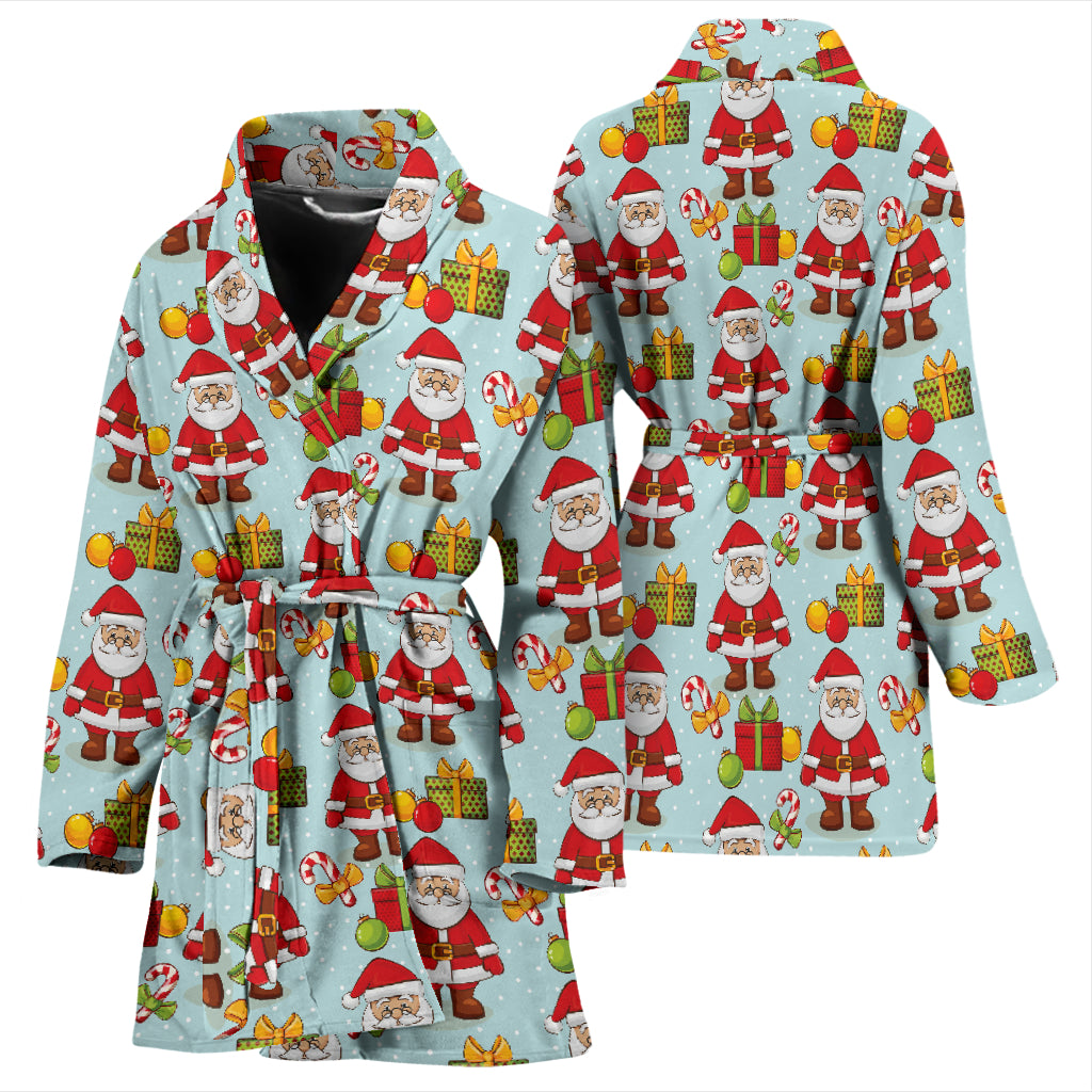 Santa Christmas Themed Print Design LKS303 Women Bathrobe