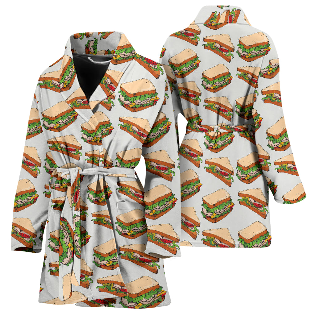Sandwich Print Design LKS302 Women Bathrobe