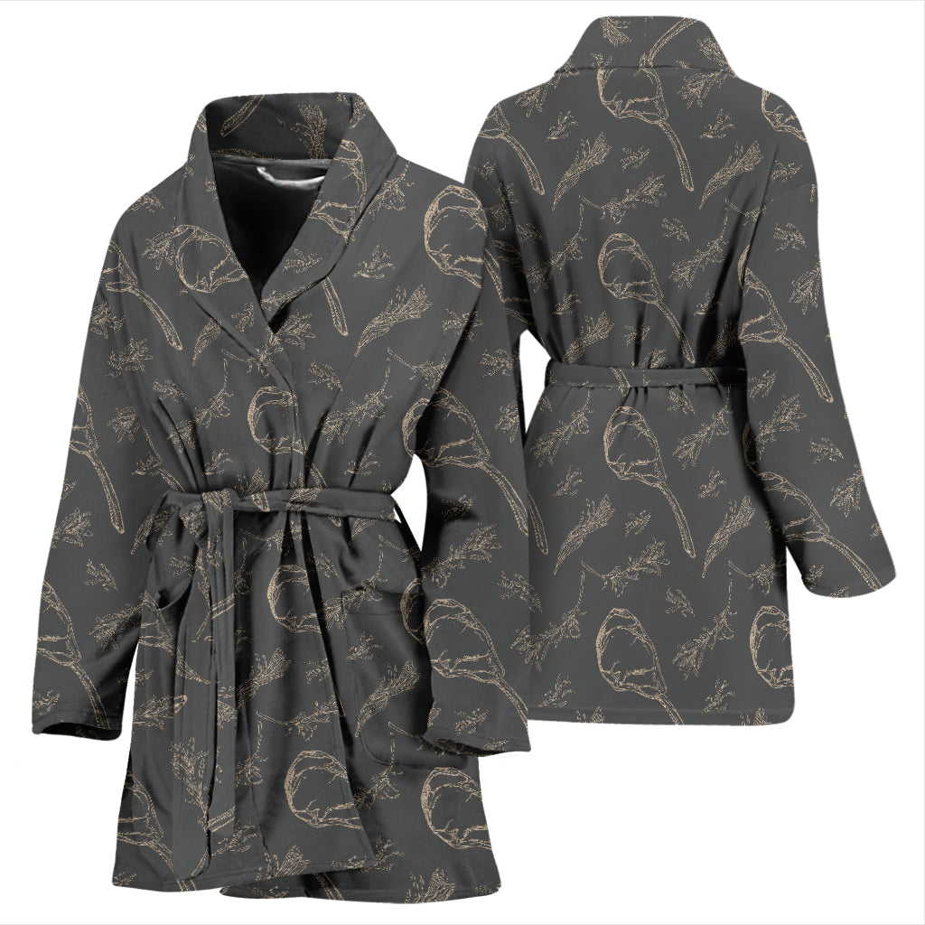 Steak Print Design LKS302 Women Bathrobe