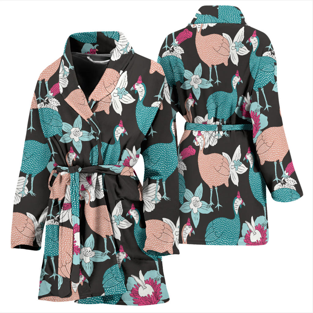 Guinea Fowl Pattern Print Design 03 Women Bathrobe