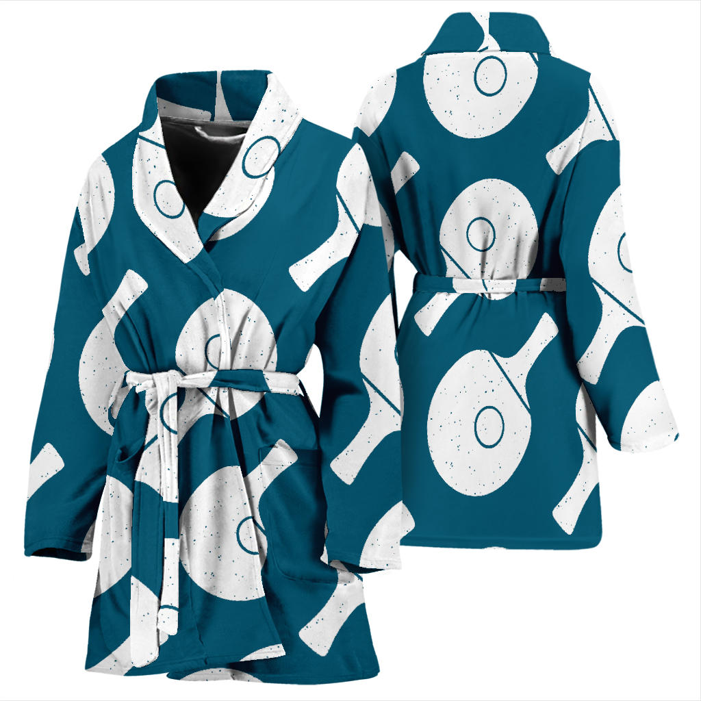 Ping Pong Pattern Print Design A02 Women Bathrobe