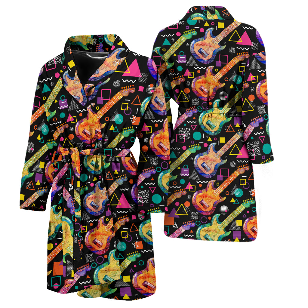 Electric Guitar Print Design LKS403 Men Bathrobe