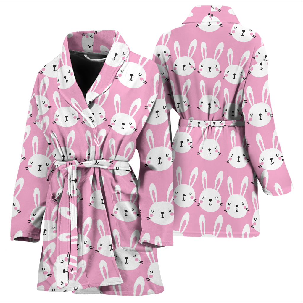 Rabbit Print Design LKS401 Women Bathrobe