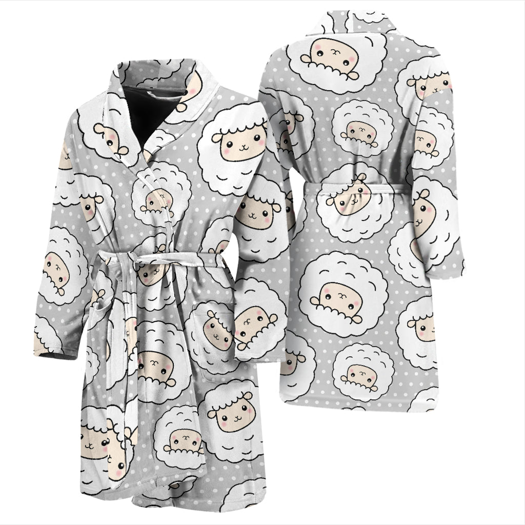 Sheep Print Design LKS401 Men Bathrobe