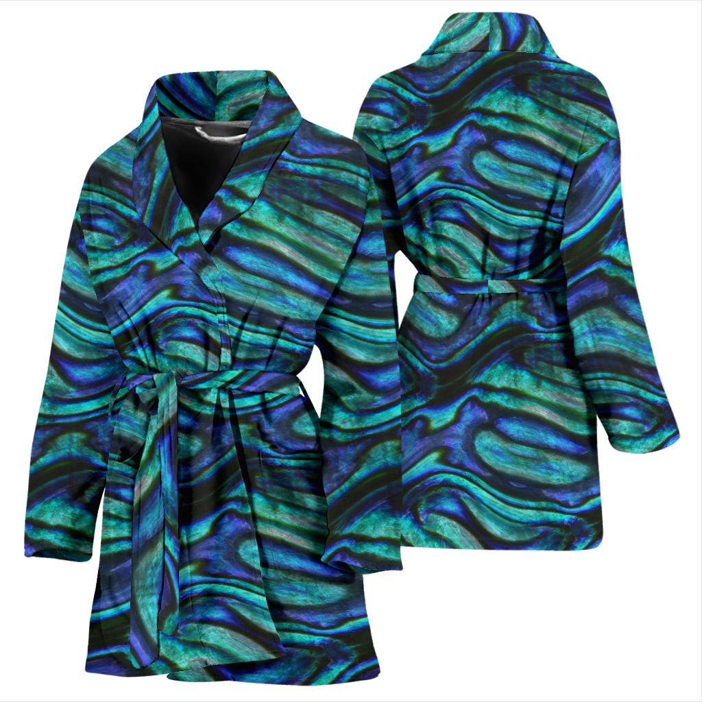 Abalone Pattern Print Design 02 Women Bathrobe