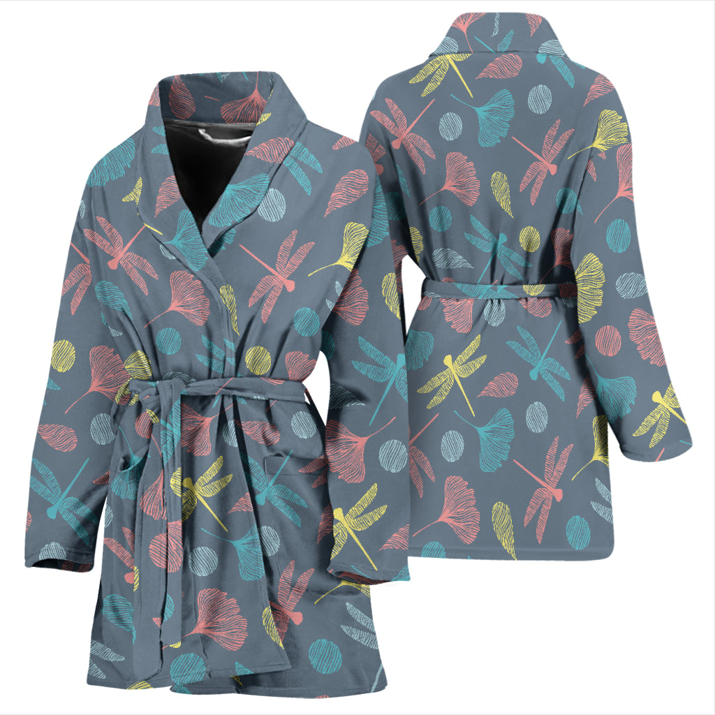 Dragonfly Print Design LKS403 Women Bathrobe