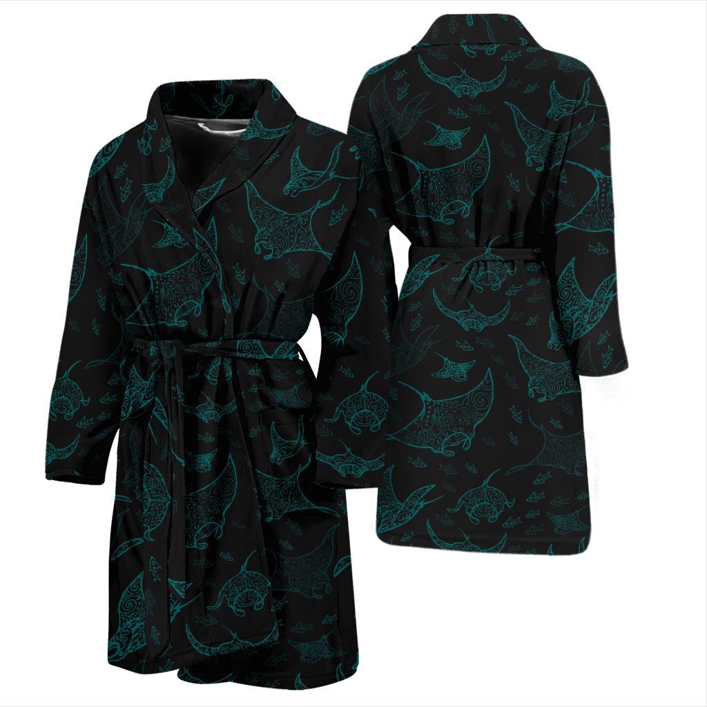 Manta Ray Print Design LKS402 Men Bathrobe