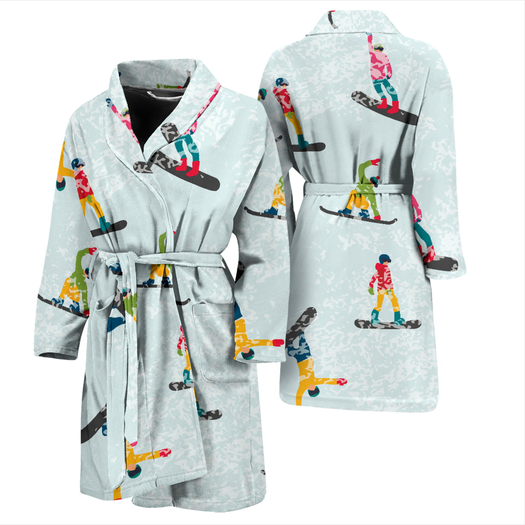 Snowboard Print Design LKS304 Men Bathrobe