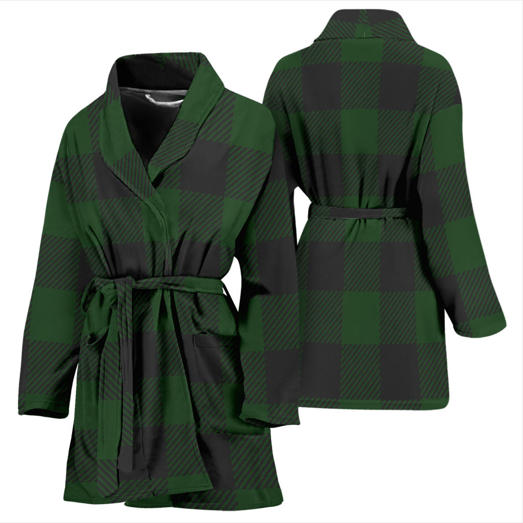 Buffalo check Green Pattern Print Design 02 Women Bathrobe