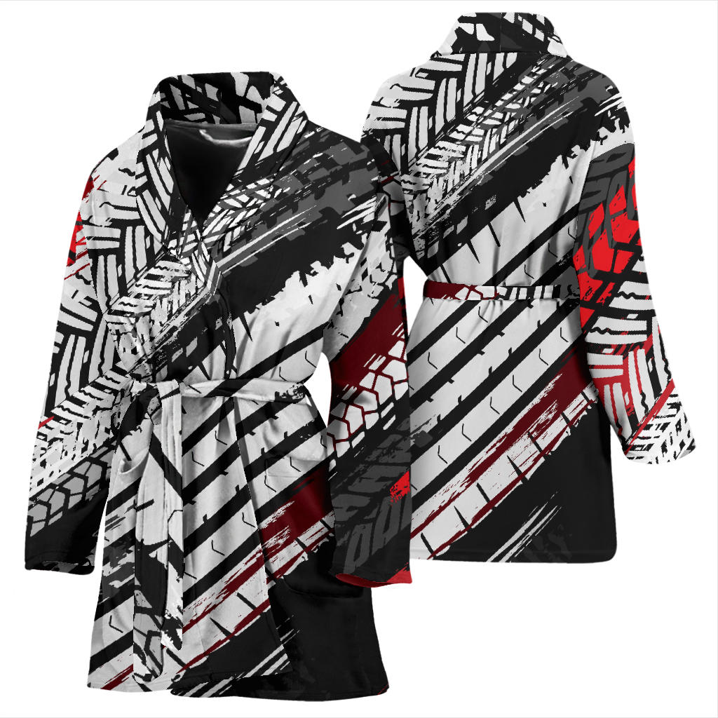 Racing Pattern Print Design A03 Women Bathrobe