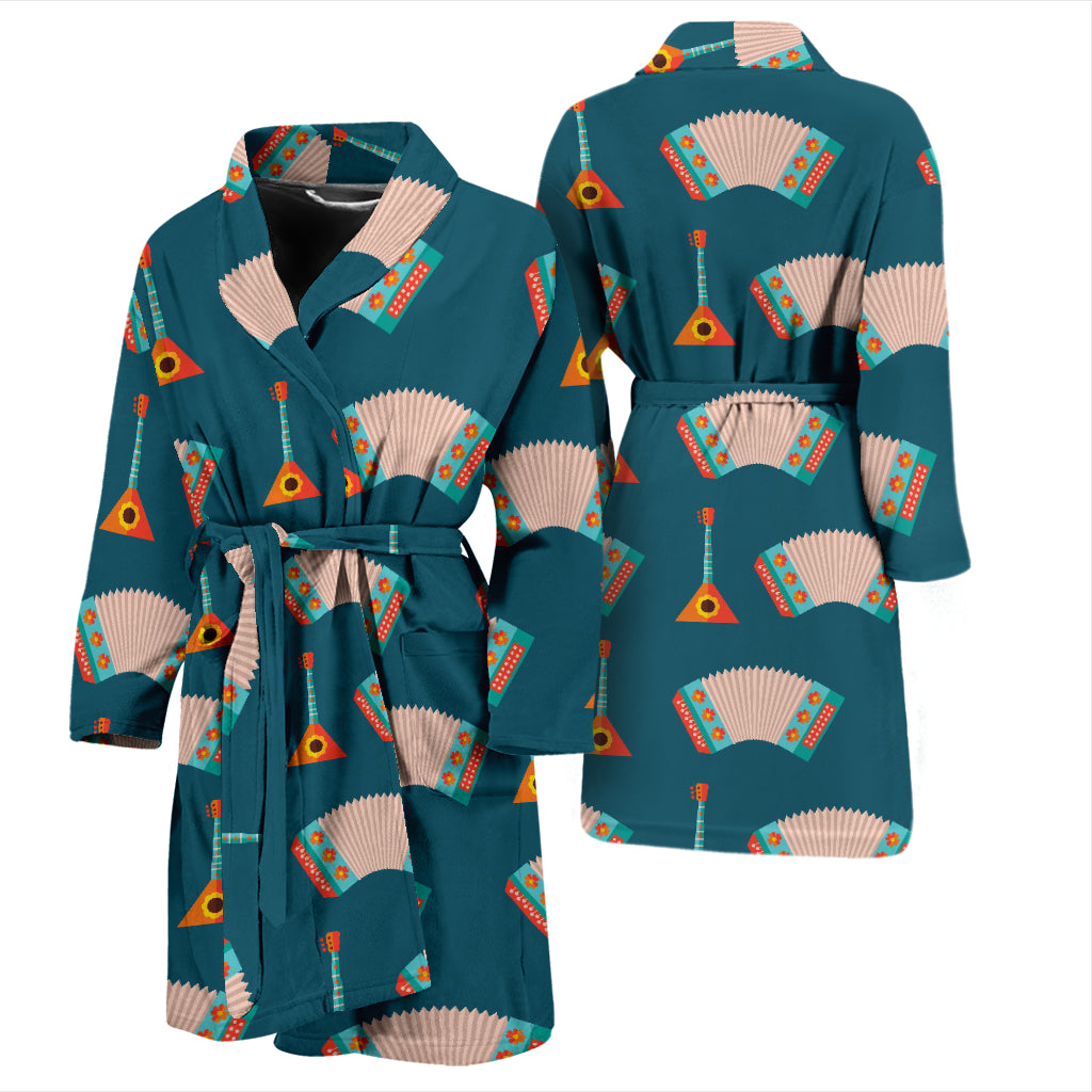 Accordion Print Design LKS402 Men Bathrobe
