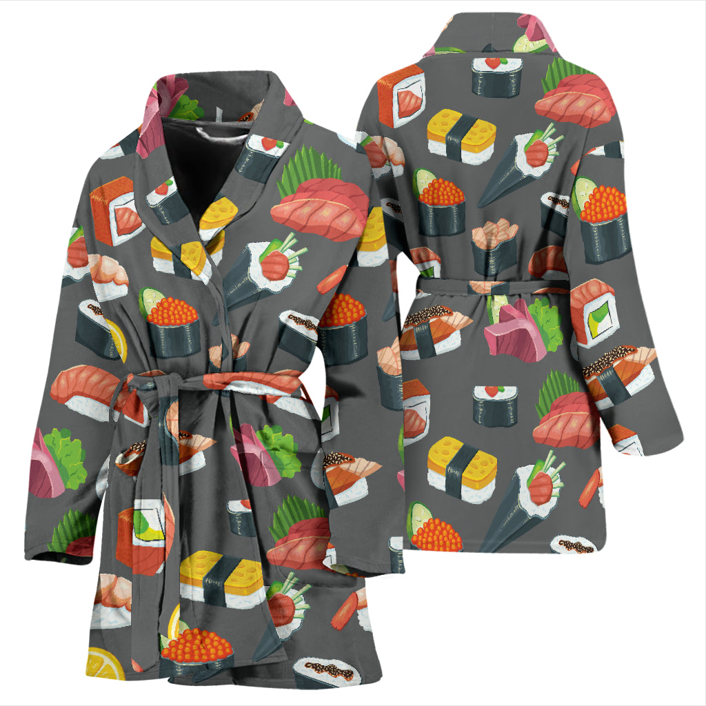 Sushi Print Design LKS302 Women Bathrobe