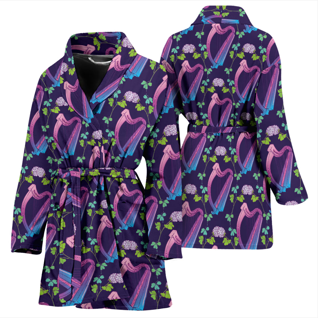 Harp Print Design LKS403 Women Bathrobe