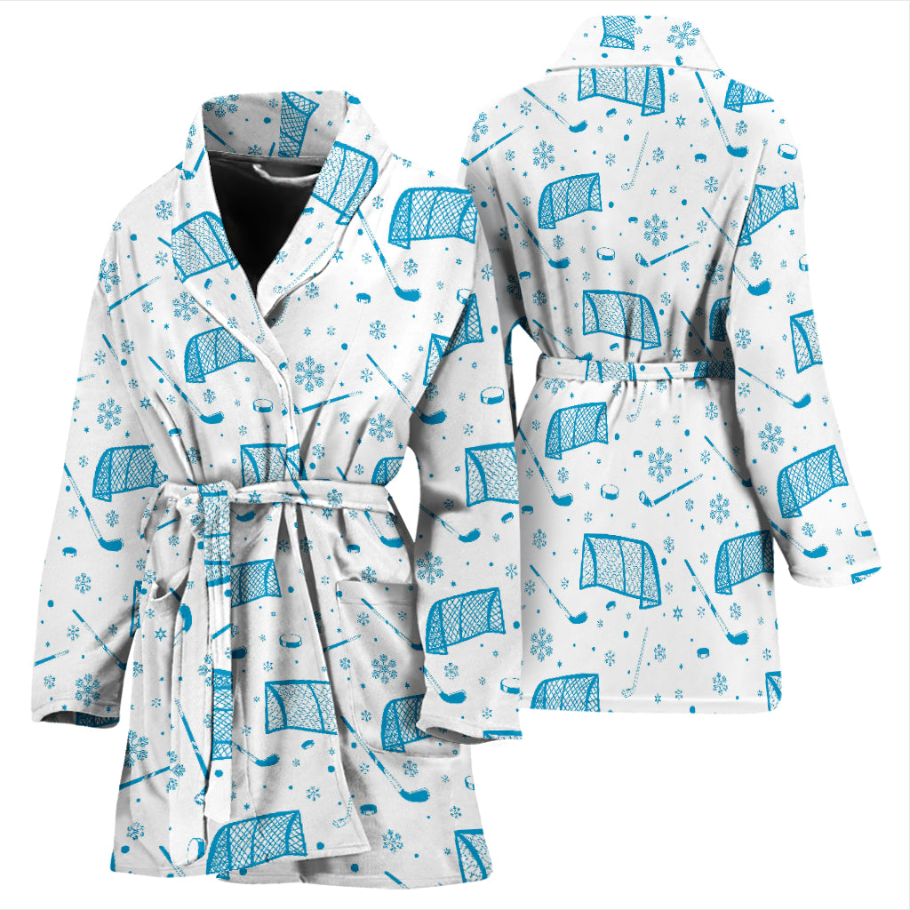 Hockey Print Design LKS303 Women Bathrobe