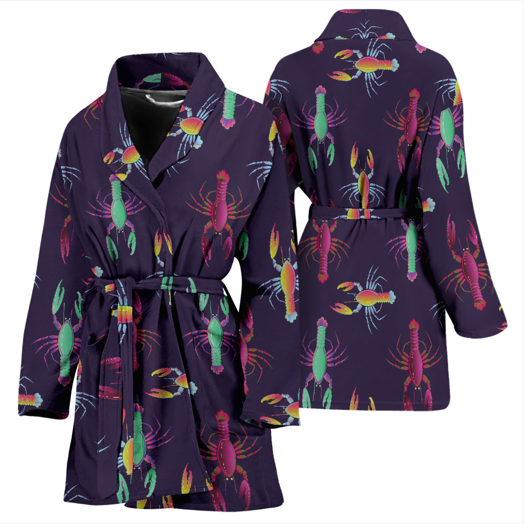 Lobster Print Design LKS402 Women Bathrobe