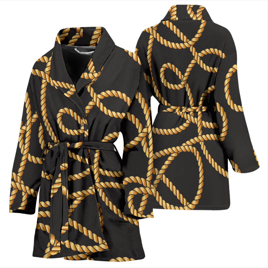 Rope Pattern Print Design A04 Women Bathrobe