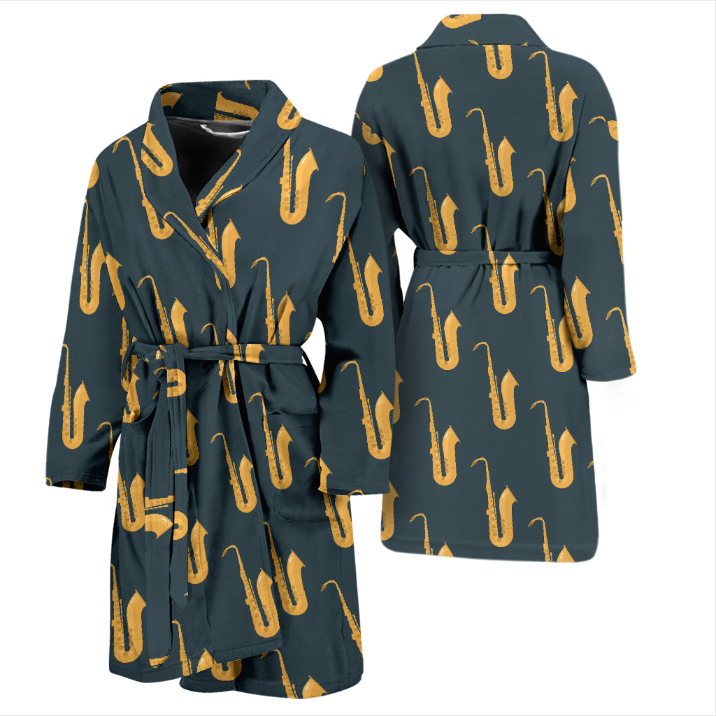 Saxophone Print Design LKS401 Men Bathrobe