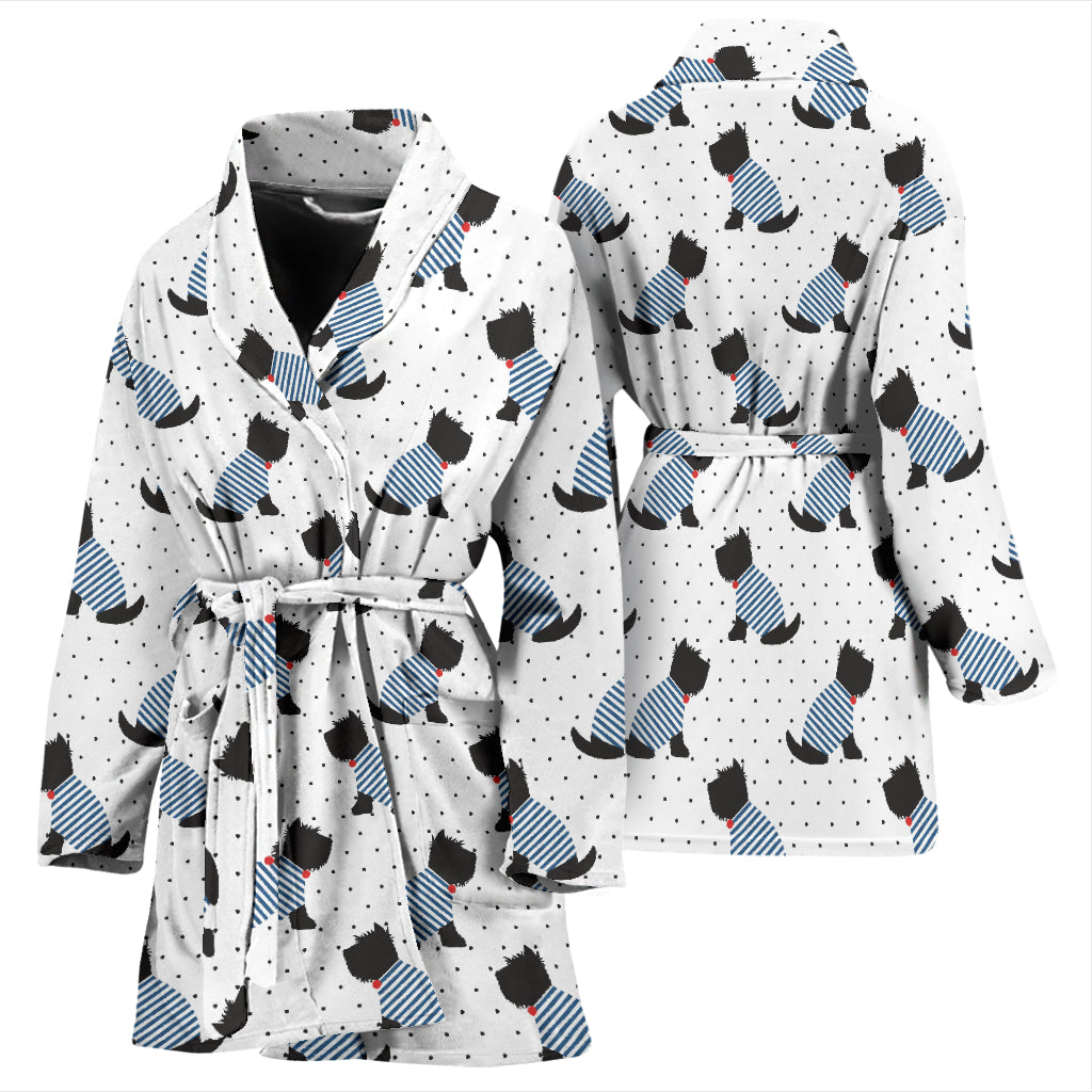 Scottish Terriers Print Design LKS3013 Women Bathrobe