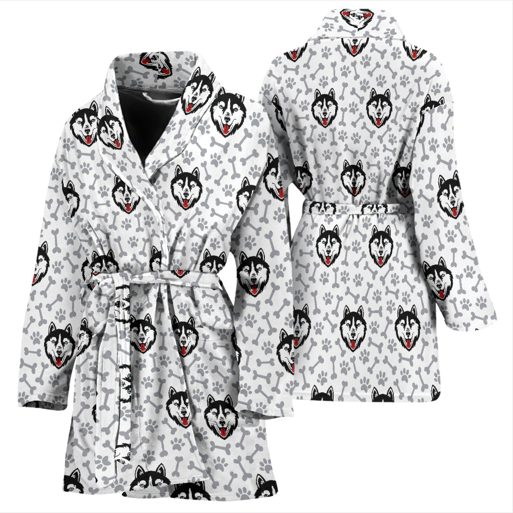 Siberian Huskies Print Design LKS305 Women Bathrobe