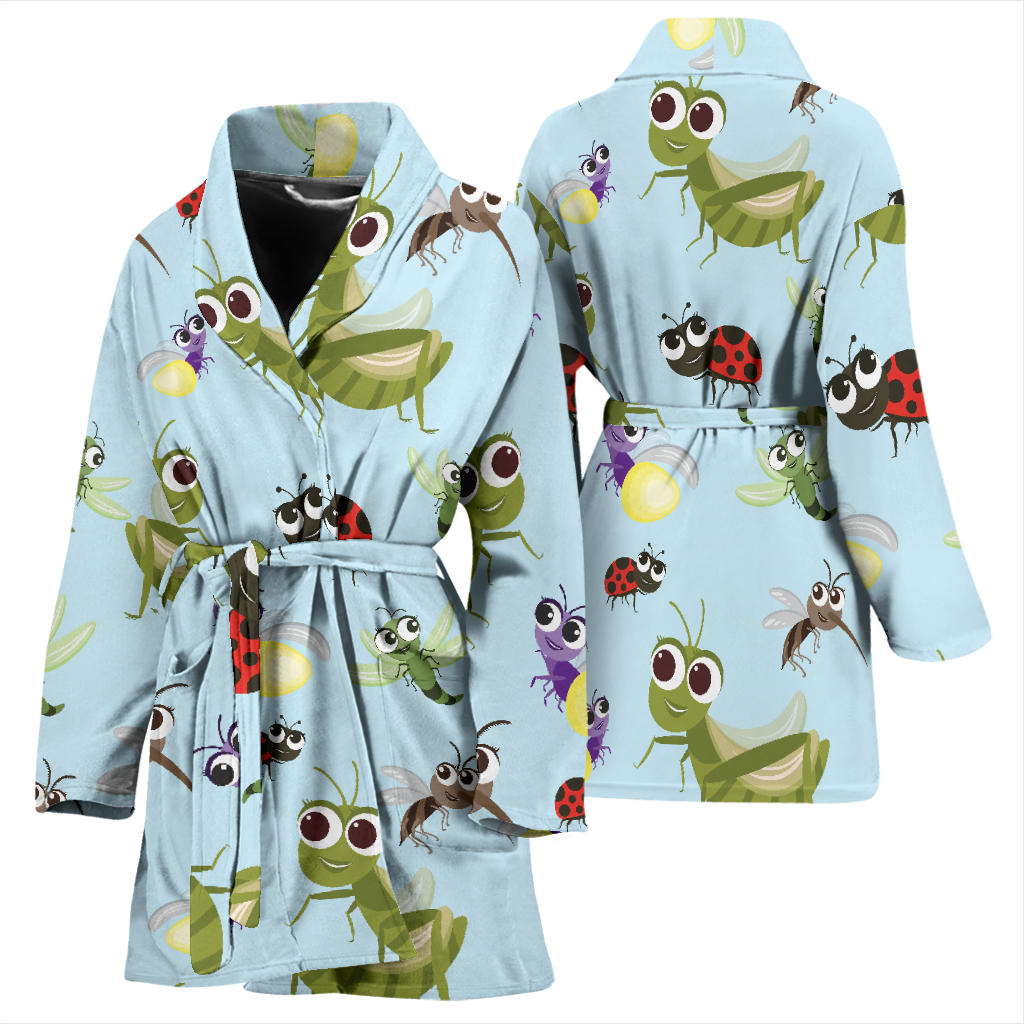Ladybug Pattern Print Design 01 Women Bathrobe