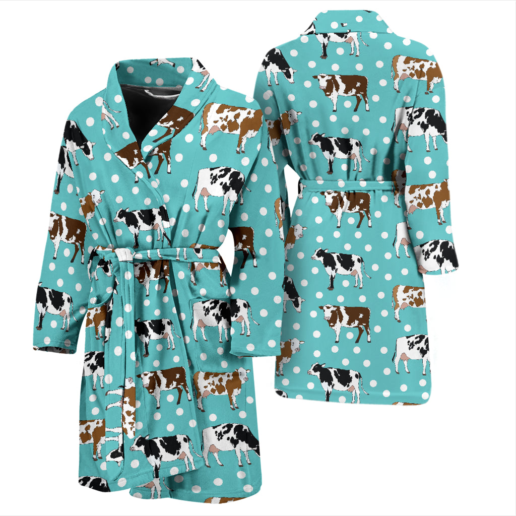 Cattle Print Design LKS405 Men Bathrobe