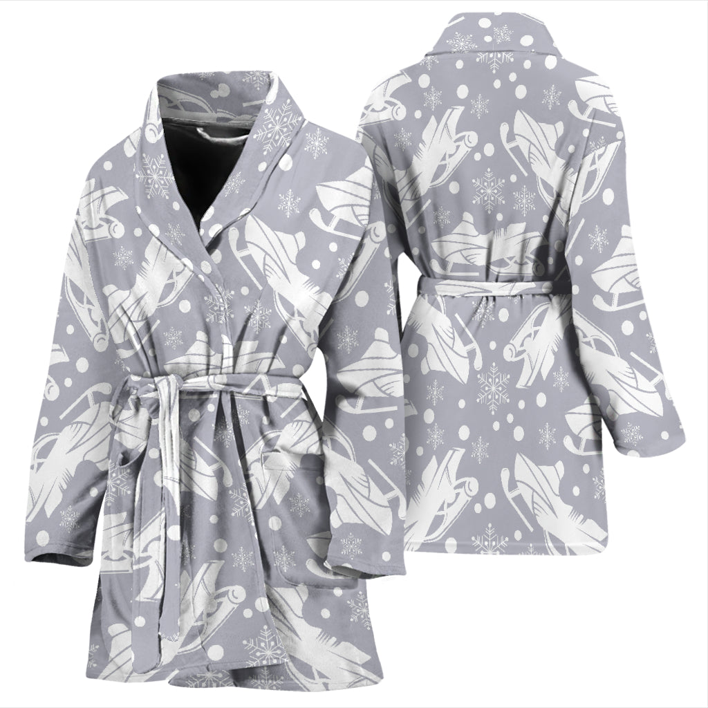 Snowmobile Print Design LKS302 Women Bathrobe
