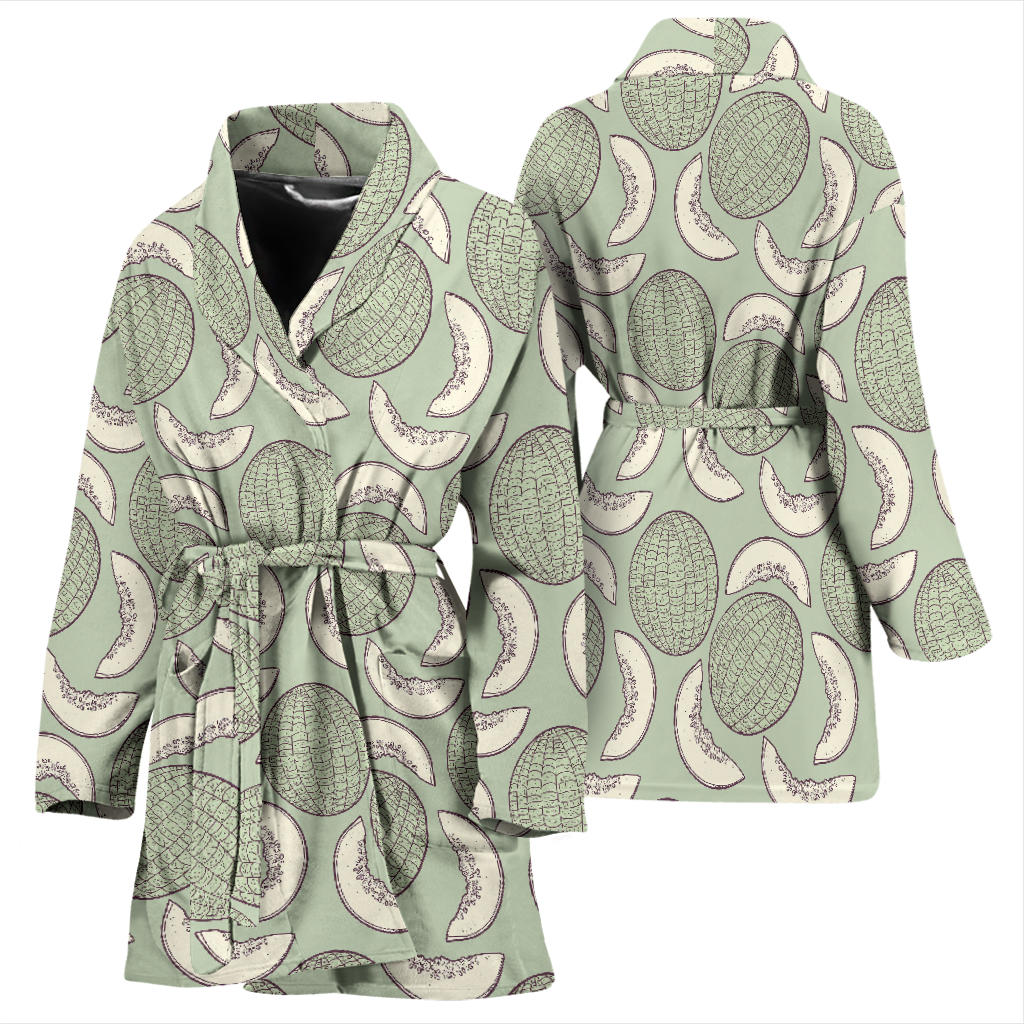 Cantaloupe Pattern Print Design 01 Women Bathrobe