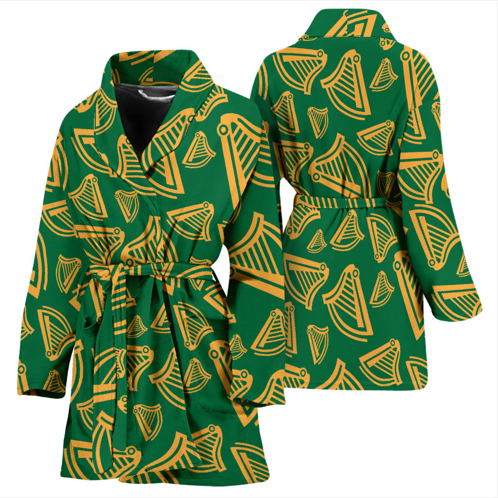 Harp Pattern Print Design 03 Women Bathrobe
