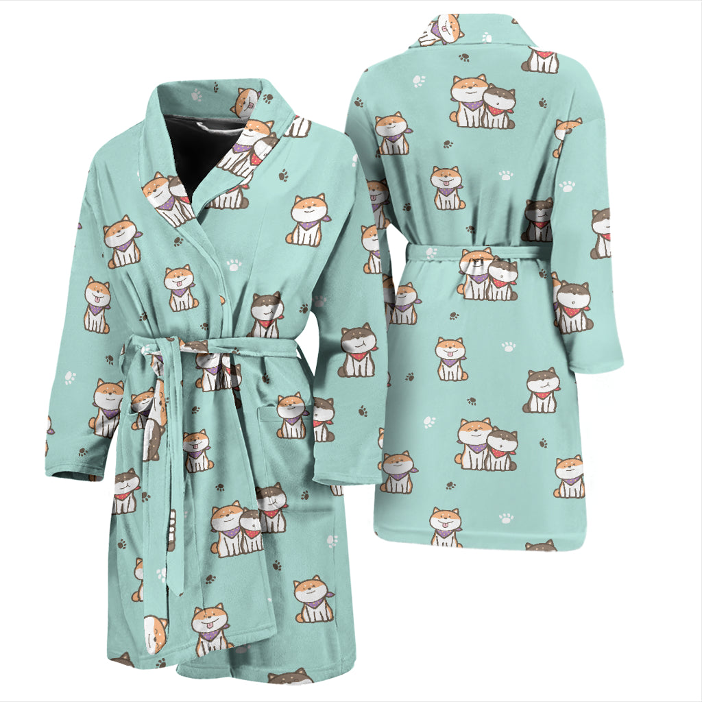 Shiba Inu Print Design LKS302 Men Bathrobe
