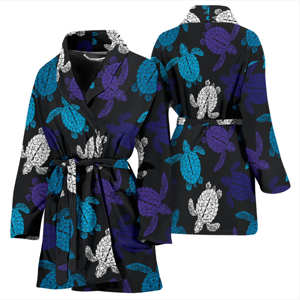 Sea Turtle Print Design LKS306 Women Bathrobe