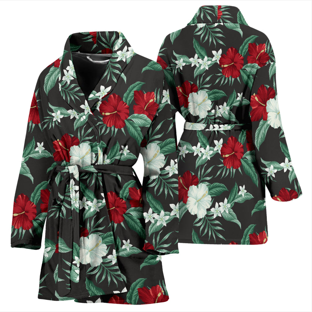 Tropical Flower Print Design LKS303 Women Bathrobe
