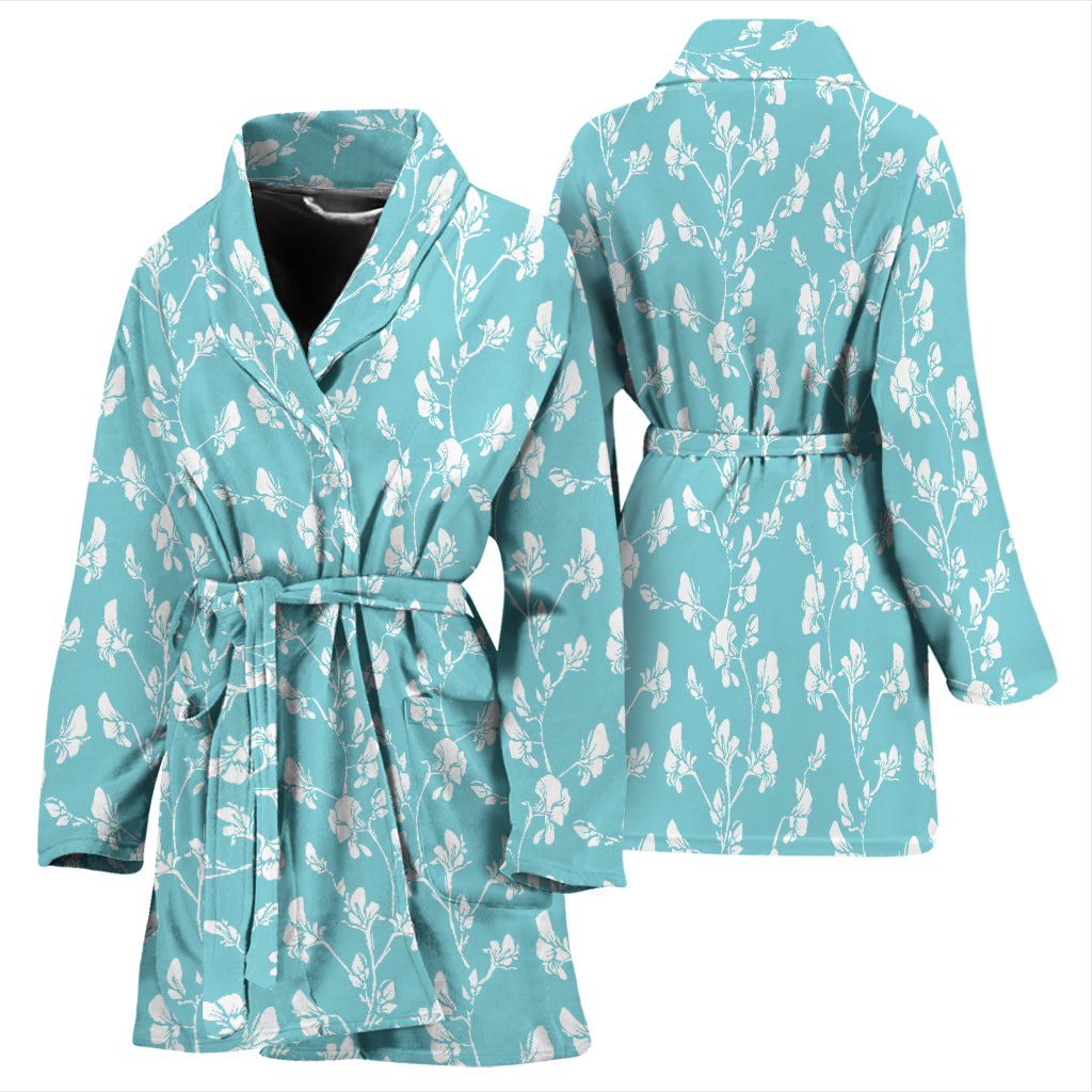 Sweet Pea Print Design LKS302 Women Bathrobe