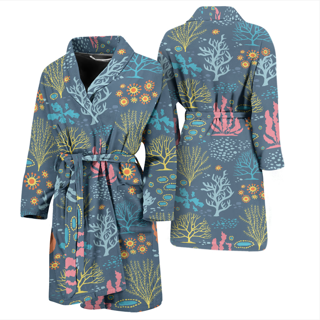 Seaweed Print Design LKS304 Men Bathrobe