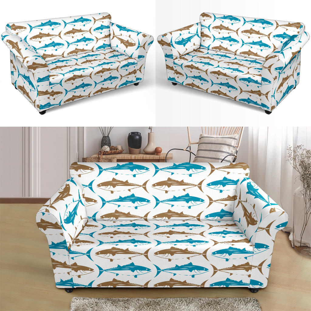 Tuna Fish Print Design LKS301 Loveseat Couch Slipcover