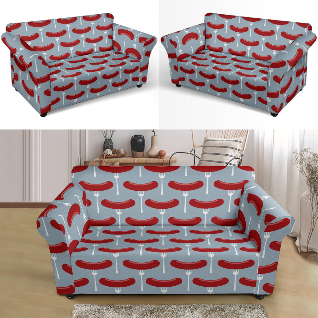 Sausage Print Design LKS301 Loveseat Couch Slipcover