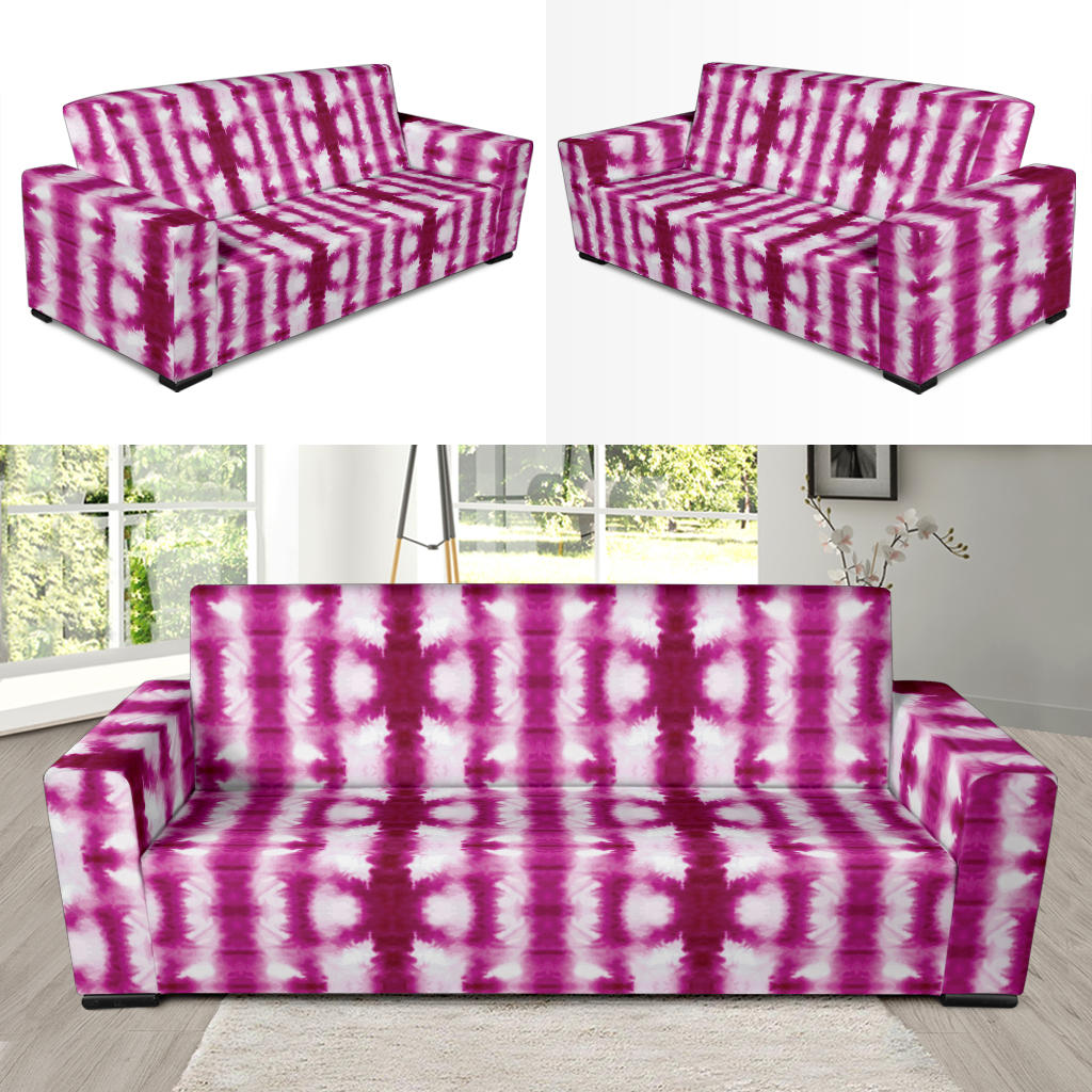Tie Dye Dark Pink Print Design LKS303 Sofa Slipcover