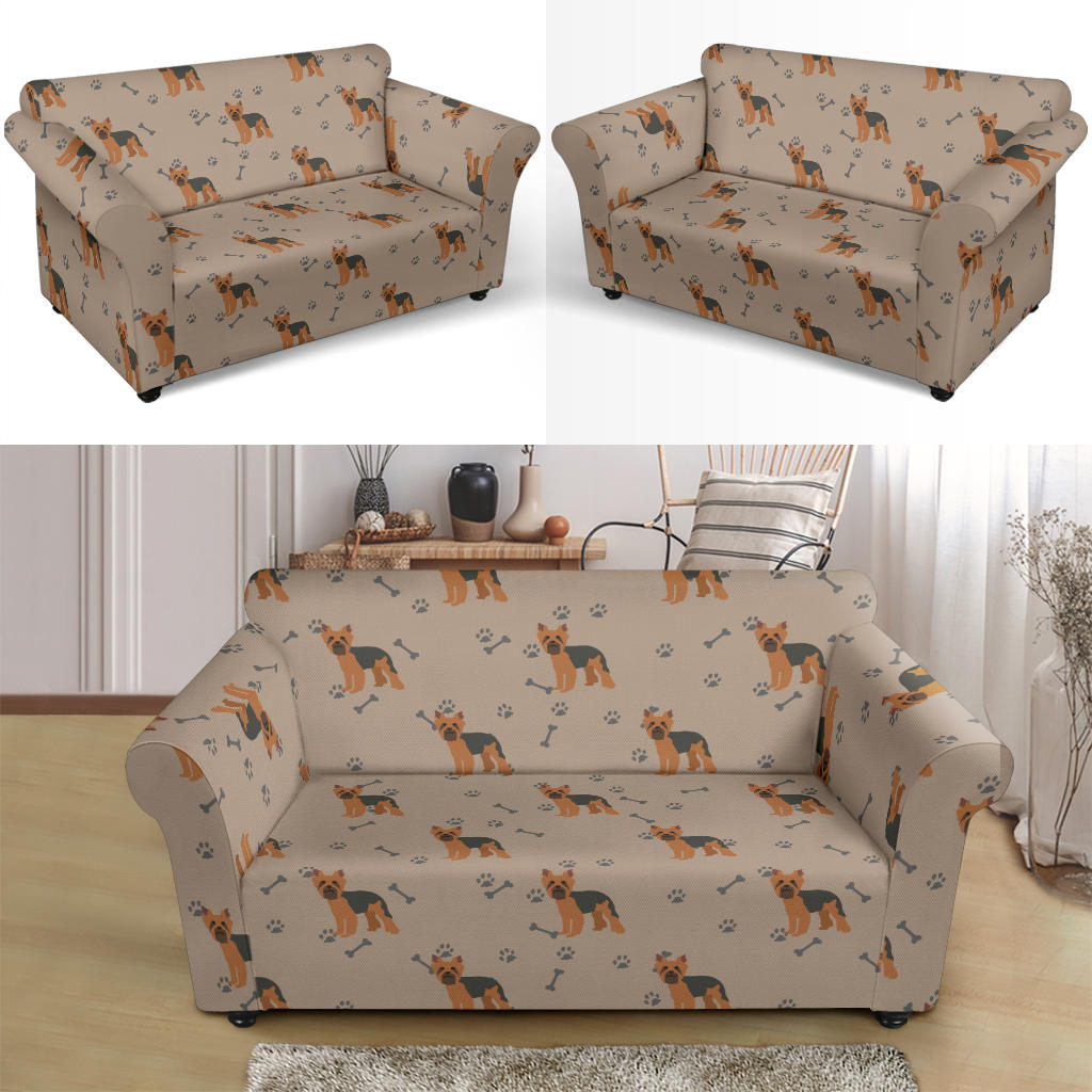 Yorkshire Terriers Print Design LKS305 Loveseat Couch Slipcover