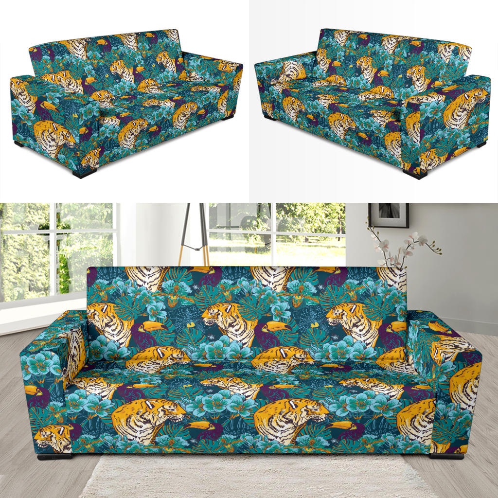 Tiger Tropical Print Design LKS301 Sofa Slipcover