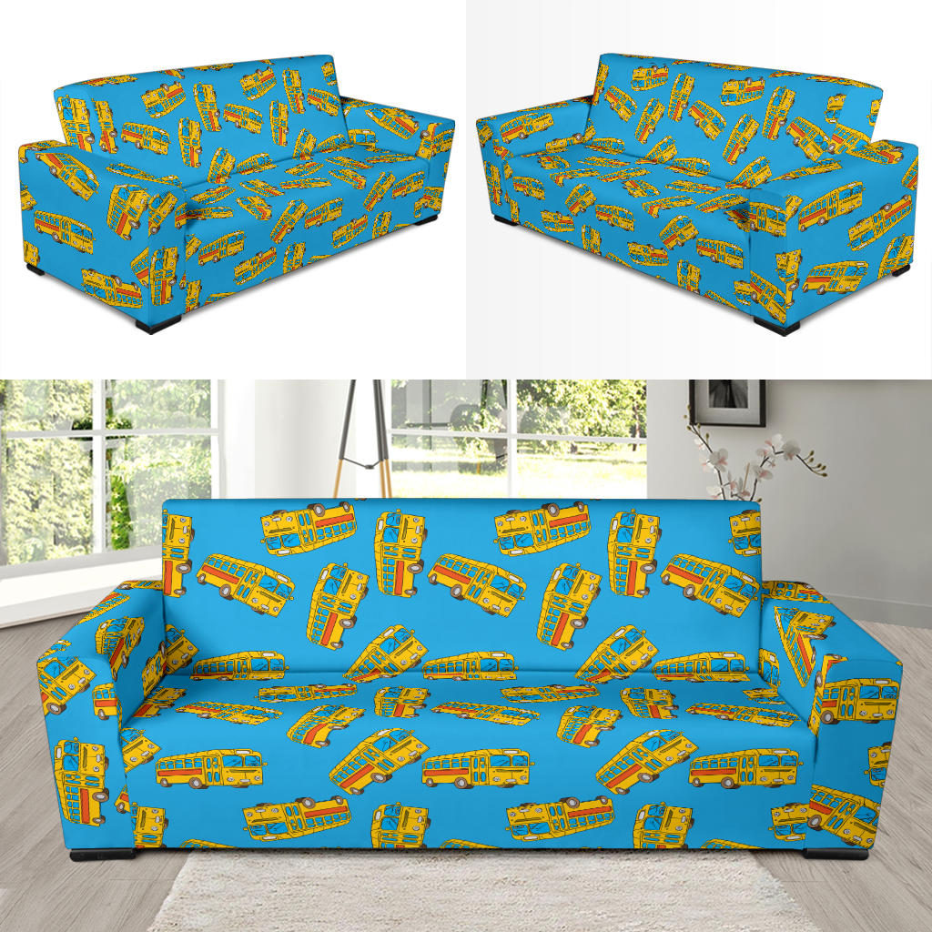 School Bus Print Design LKS302 Sofa Slipcover